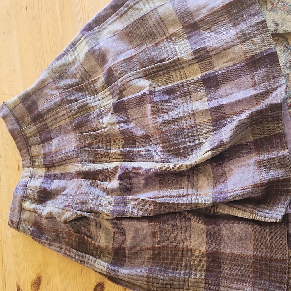 Vintage wool purple pleated skirt